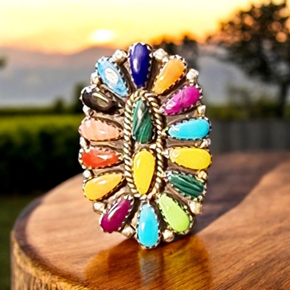 ✨️OOAK! JULIANA WILLIAMS RARE! Sterling Silver and Multi Semiprecious Stone Ring - Picture 5 of 16
